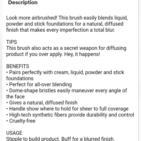 Smashbox blurring foundation brush NIB - Picture 4 of 7